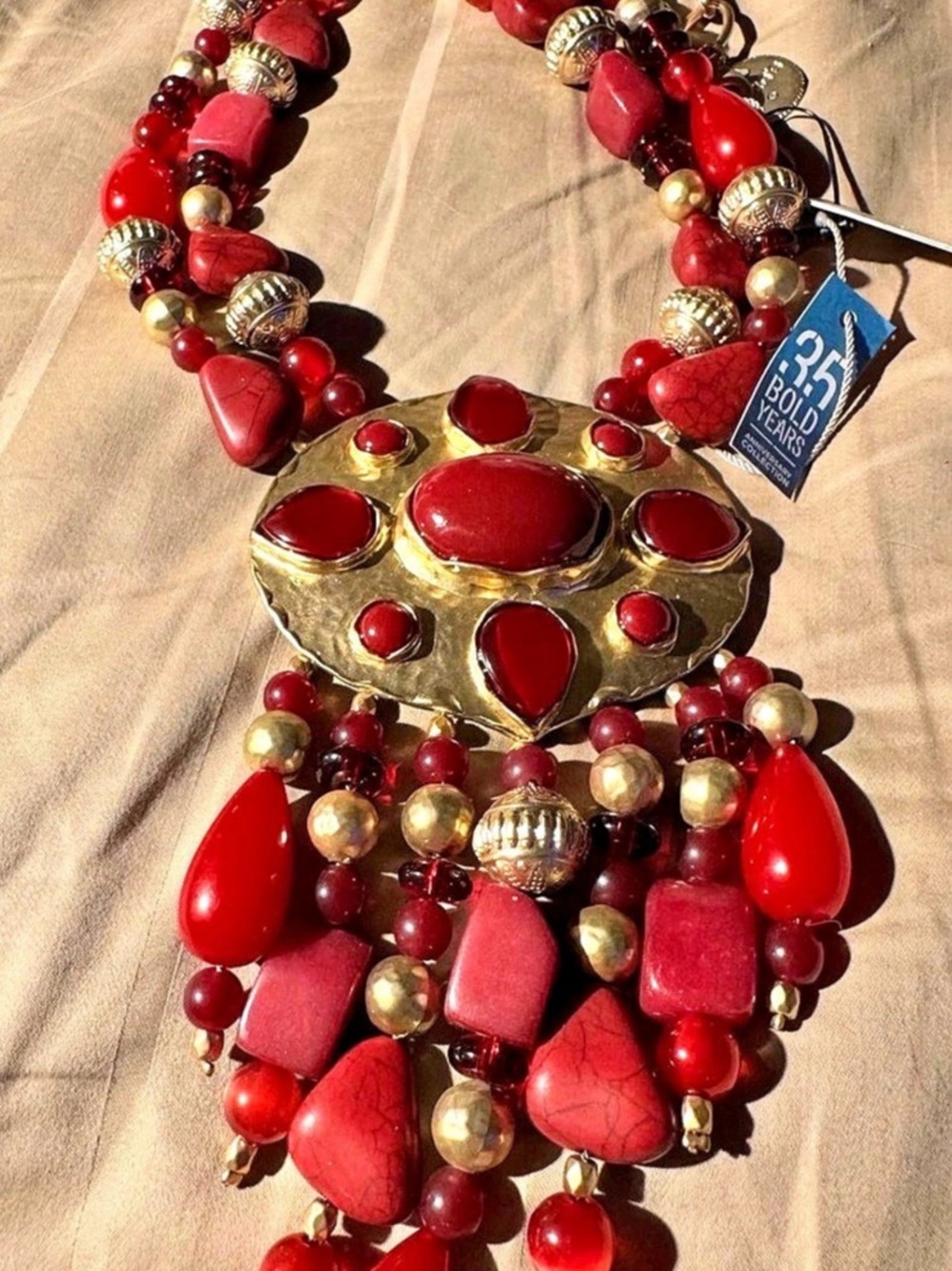 Chico's 35th Anniversary Limited Edition beaded statement necklace NWT